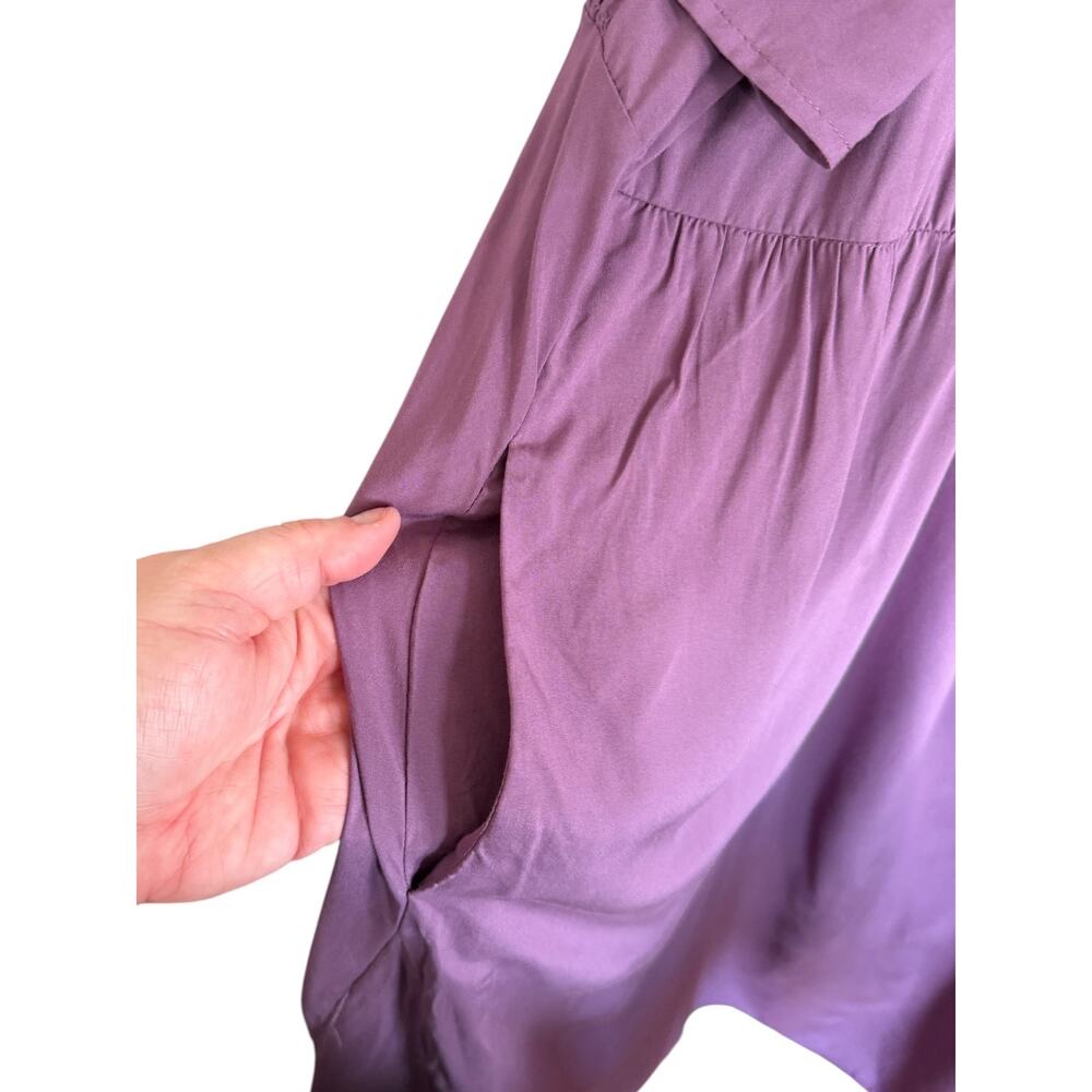 BloomChic Womens 6X 30 V Neck Ruched Knot Midi Dress Pocket Ruffle Hem NWT - Picture 6 of 13